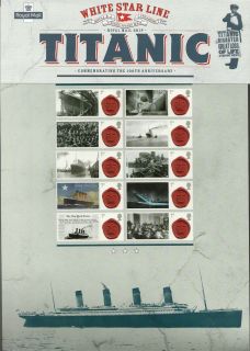 2012 Titanic Commemorative Sheet 100th Anniversary of the sinking Mint 