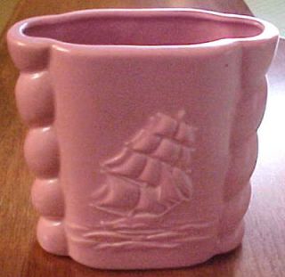 vintage abingdon pink vase embossed ship time left $ 24