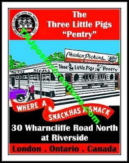 London Ontario   Three Little Pigs Pentry Drive In Restaurant Car Hop