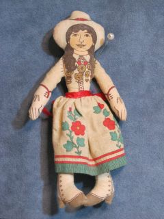 Vtg Hallmark Stuffed Cotton Doll Annie Oakley Tags Cute