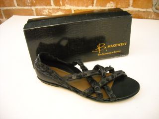 cute b makowsky black criss cross lucky sandal 10 new