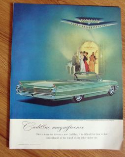 1962 Cadillac 62 Convertible Ad Jeweled V Crest by Harry Winston