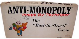Anti Monopoly Board Game Bust The Trust 1974 R Anspach