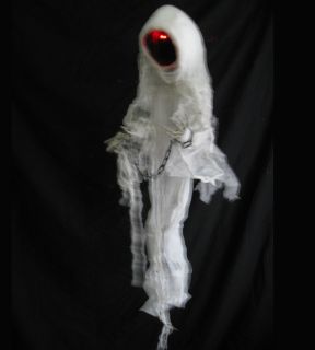 Animated White Ghost Faceless Spectre Lights Sound 3 Halloween Party 