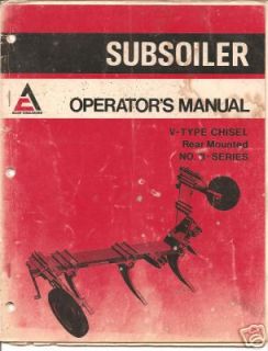 allis chalmers subsoiler v type chisel operator manual time left