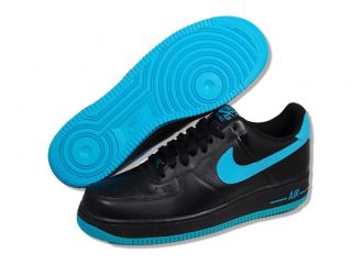 NIKE Men Air Force 1 07 Black Turquoise Casual Athletic Shoes