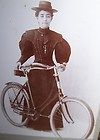   VICTORIAN LADY BICYCLE BIKE CABINET PHOTO ALBION NY WOMAN STILLMAN