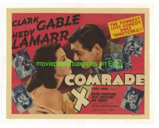   Poster 1940 Half Sheet 22x28 Linen V F Clark Gable Hedy Lamarr