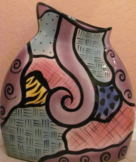 Original Michael Anthony Colorful Large Rare Vase HAND SIGNED