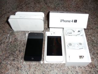 Apple iPhone 4S 16GB White AT T Mint condition PLUS Ipod 4th 