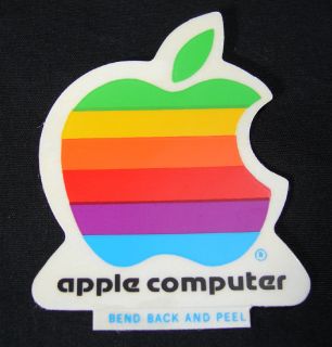 Vintage Early 80s 2 Apple Computer Sticker Free s H