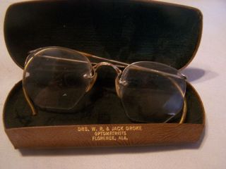 Antique Eyeglasses 1940s Wire Frame 12K GF Very Good Condition Family 