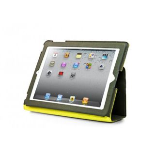   Folio Canvas Protective Case for Apple iPad 2 Green Yellow
