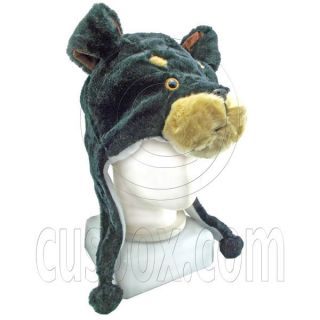 Black Bear Funny Fur 3D Mascot Plush Costume Adult Boys Halloween Hat 