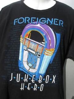 Foreigner rock band Jukebox Hero concert black t shirt XXL 2XL