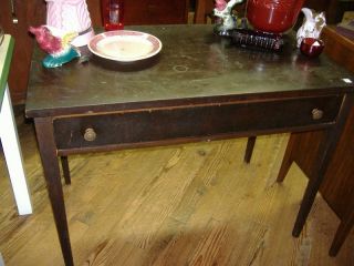 Early Walnut Writing Desk Dressing Table Vintage Antique 1 Drawer 