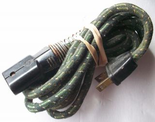 Vintage Small Appliance Cloth Covered Electrical Power Cord 6 Long 