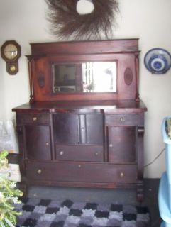 Antique Primitive Buffet Sideboard Serving Cabinet