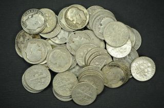Roll Of 50 Roosevelt 90% Silver Dimes Mixed Dates