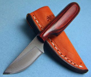 Anza Miniature Skinner Laminated Wood Handles Knife USA