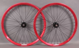 Velocity Chukker RED Deep V Fixed Gear Track bike Polo Wheels 700c 