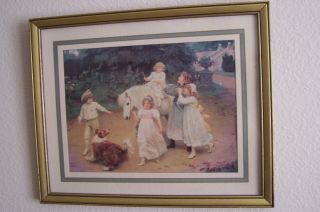 1908 Arthur J Elsley Golden Hours Print Nice Custom Victorian Frame 