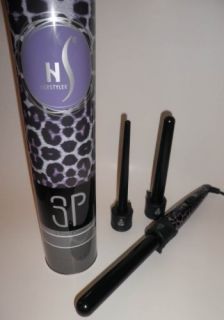 New Herstyler 3P Ceramic Curler Iron Set Purple Leopard