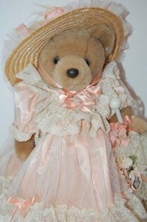 NEW w/ Box 16 Plush Stuffed Bear Victorian LADY ASHLEY Peach by 