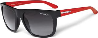 Arnette Fire Drill Gloss Black Red Grey Gradient Polarized Sunglasses 