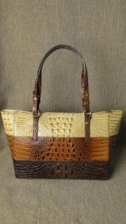 Brahmin Arno Praline Vinyard Leather Tote Bag Purse H13410AI New with 