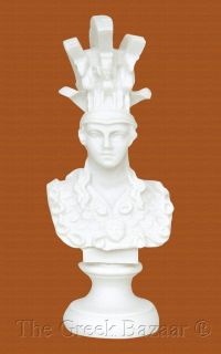 Athena Pallada Greek God Figure New and Alabaster Marble Bust Statue