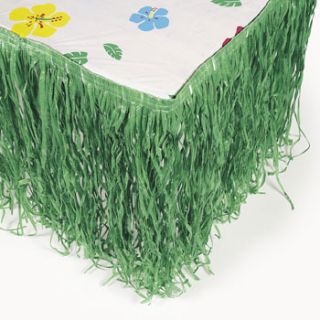 Artificial Grass Tropical Green Table Skirt Luau 34533