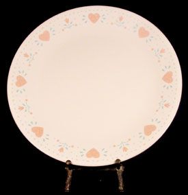 Corelle Corning Forever Yours Dinner Plates Pink Hearts