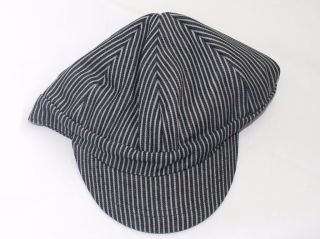 mens welder engineer rail road hat cap striped