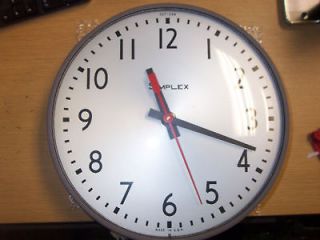 simplex 12 analog slave clock 115v 7745 silver face one