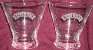 BAILEYS IRISH CREAM LIQUEUR ETCHED GLASSES 2 ON THE ROCKS HIGHBALL 