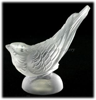 Frosted Czech Art Glass Bird Figurine Paperweight Kusak