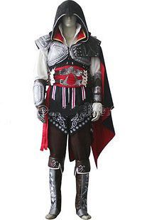 Hot New Assassins Creed 2 II Ezio Black Version Cosplay Costume 