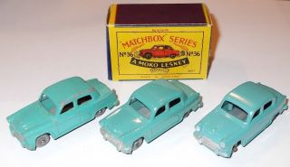 Matchbox 1957 Moko Lesney 36 Austin A50 X3