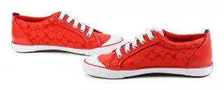 Coach Barrett Signature Carnelian Red Sneaker Tennis Shoe 7 New