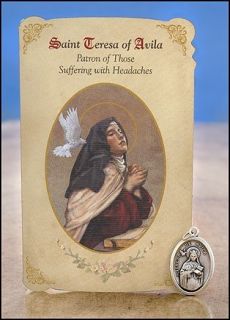 Saint Teresa of Avila Patron Those Suffering w Headaches Holy Prayer 