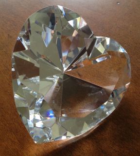 Tiffany and Co Heart Shaped Crystal paperweight wedding birthday 