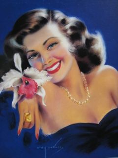   Art Beautiful Actress Barbara Hale Orchid Girl Calendar Art