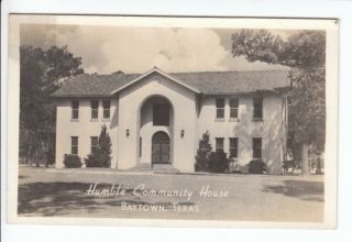 Humble Community House Baytown Texas TX Old RPPC Postcard Harris 