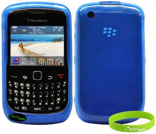 Blue TPU Soft Gel Skin Case for Blackberry 9300 Curve