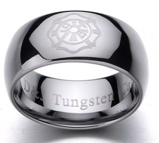 10mm Tungsten Firefighter Wedding Rings Size 13 5 TR37