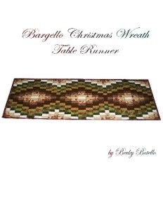 Bargello Christmas Wreath Runner Quilt Top Pattern PDF