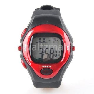   Heart Rate Monitor Calorie Counter Wrist Watch Stop Watch Red