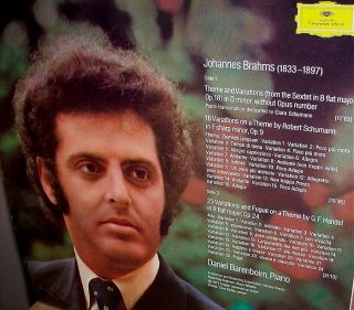 Daniel Barenboim Plays Brahms Variations for Piano 1973 DG Germany 