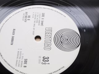 Black Sabbath UK Vertigo Complete EX Misspel Press Top Audio
